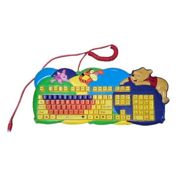Disney Winnie The Pooh Tigger Piglet Learning Microsoft Computer Keyboard (READ) - Picture 1 of 8
